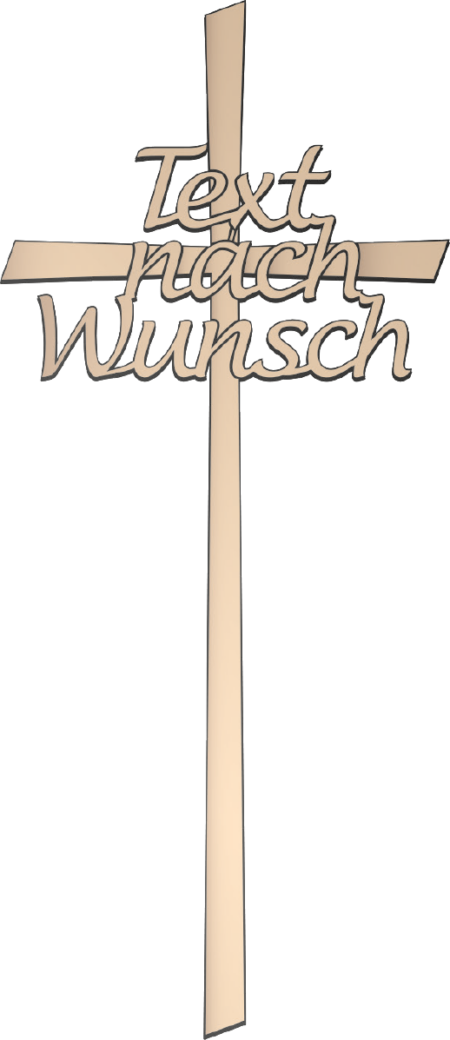 Croix avec texte au choix 30 x 13 cm Textrichtung: waagerecht mit aufmontier