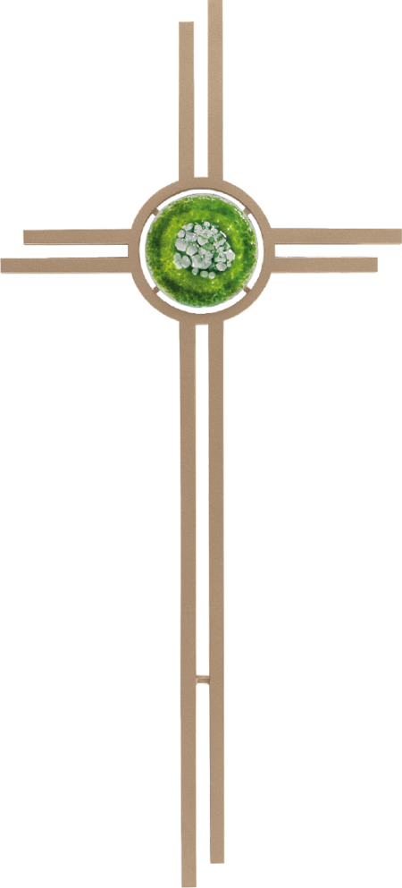 Kreuz mit roter oder blauer Glasscheibe – Bild 2