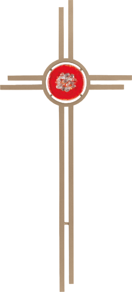 Kreuz mit roter oder blauer Glasscheibe – Bild 3