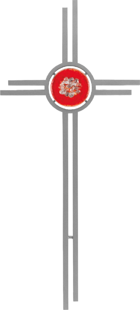 Kreuz mit roter oder blauer Glasscheibe – Bild 6