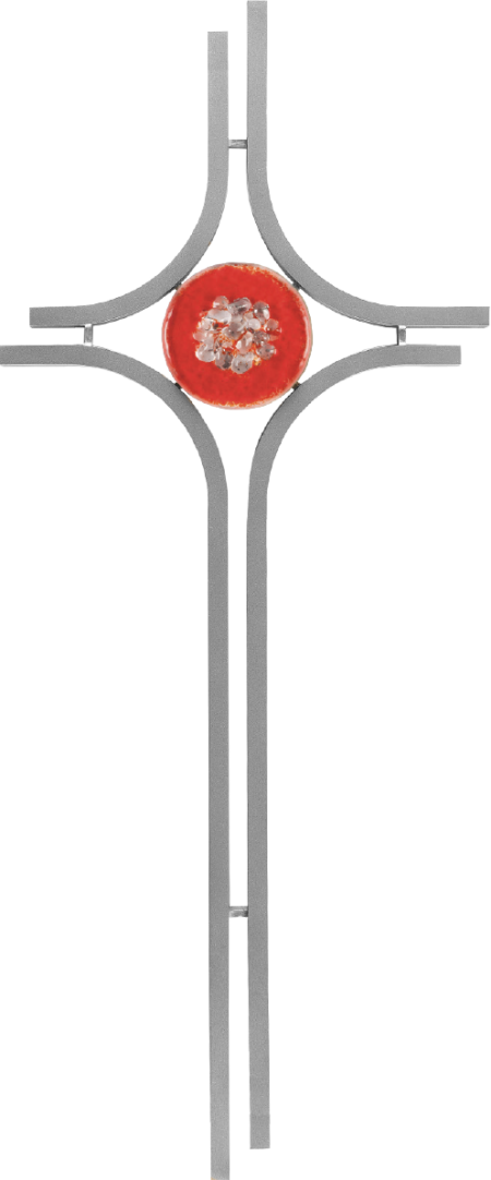Cross with red or blue glass pane 40 x 18 cm - Image 6