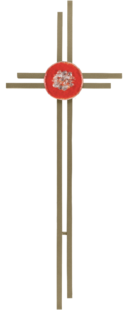Kreuz mit roter oder blauer Glasscheibe – Bild 3