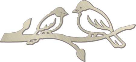 2 birds on a branch 7 x 10 cm - Image 2