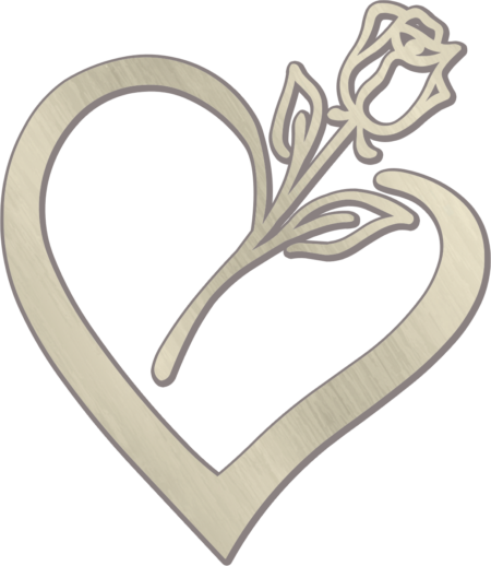 Heart with rose 13 x 11 cm - Image 2