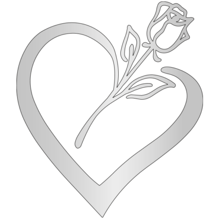 Heart with rose 13 x 11 cm - Image 3