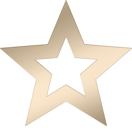 Star with flat surface 5 x 5 cm, d = 4 mm