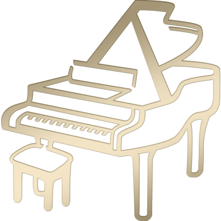 Vleugelpiano 8 x 8 cm
