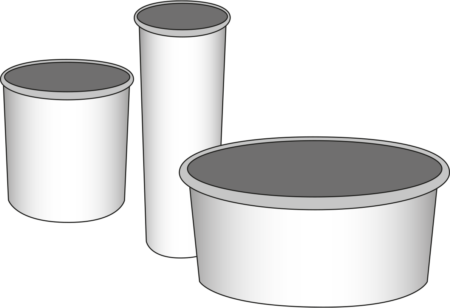 Container with rim h = 12 cm, d = 5 cm