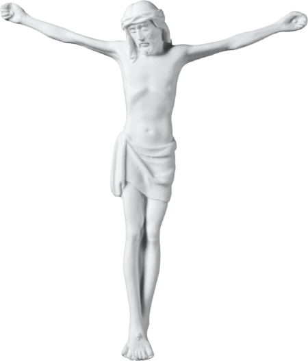 Body of Christ fully sculpted 17 x 15 cm Marmorguss weiß