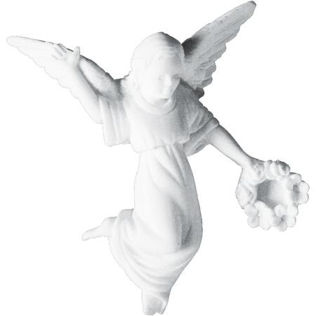 Angel, detached h = 10,5 cm, 5,5 x 3 cm Marmorguss weiß