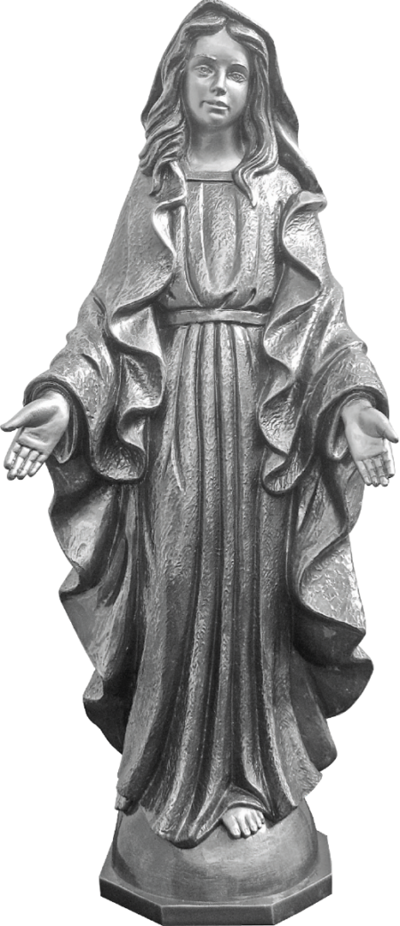 Immaculata volplastisch h = 26 cm, 12 x 11 cm Marmorguss alufarben