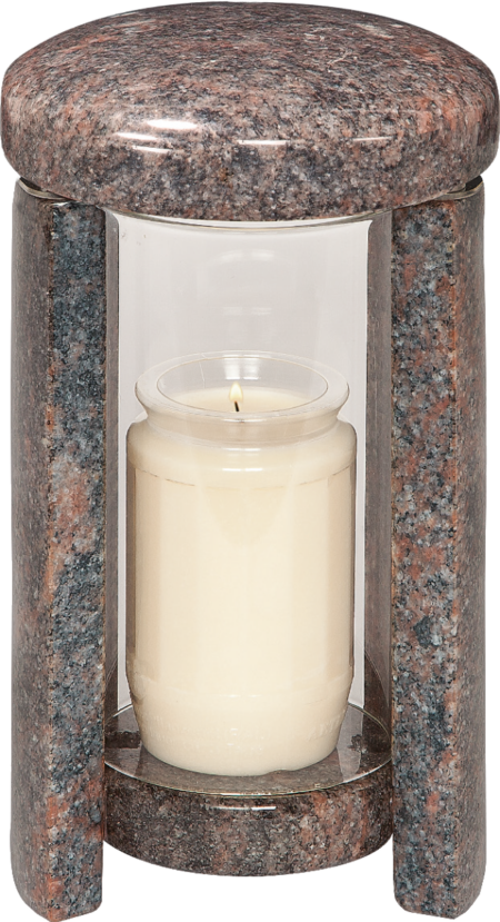 Lantern in granite with cylindrical glas ARUBA h = 22 cm, d = 12 cm - Image 2