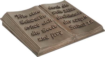 Offenes Buch mit Text (M) in Schriftart Nr. 10001 - 10099
