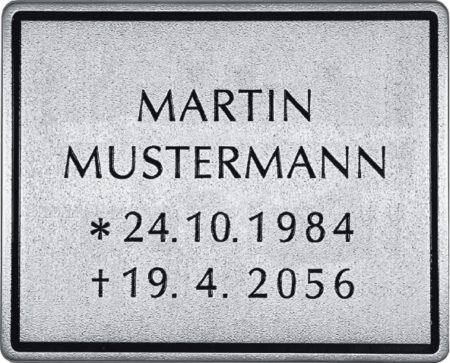 Laser engraved commemorative plaque in stainless-steel d = 4 mm rectangular