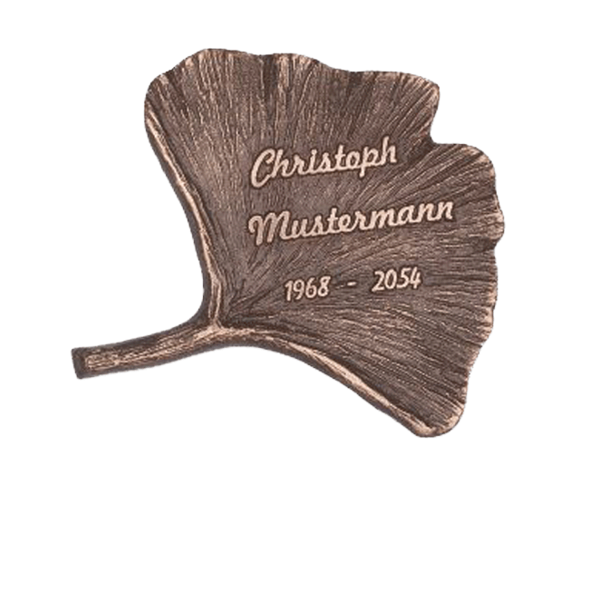 Grabmaltafel Bronze Blatt