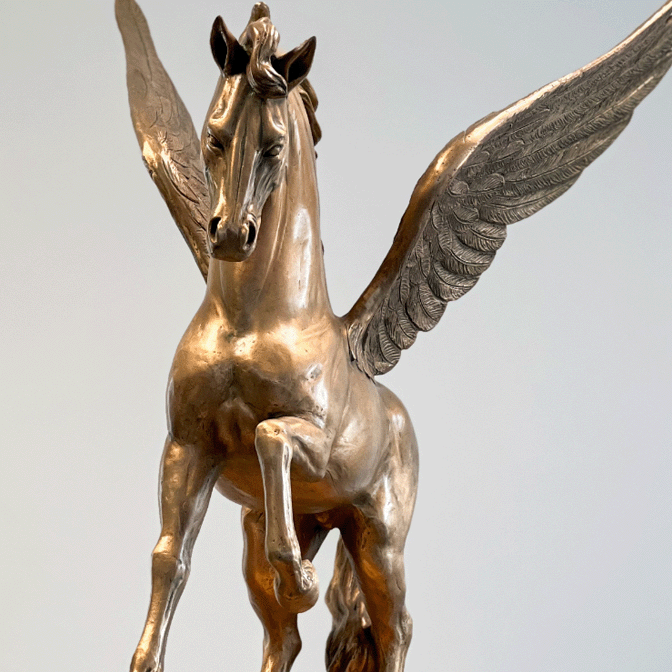 Bronzefigur Pegasus von der Kunstgießerei für Grabmalkunst und Bronzen